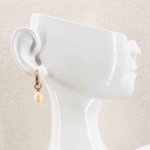 Tory Burch Kira Mismatched Hoop Earrings Pink/Rose Gold OS - Picture 11 of 13